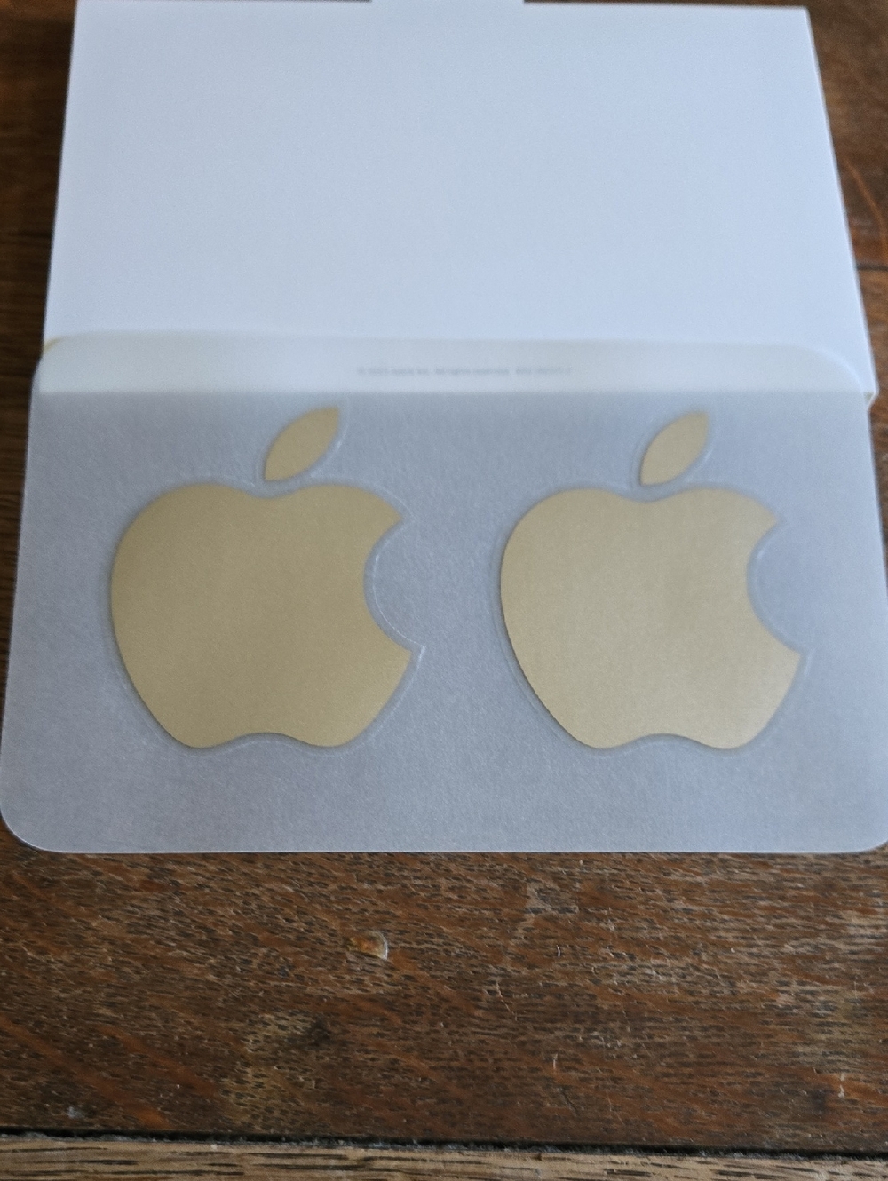 Apple Metallic Gold Logo Stickers - Pair